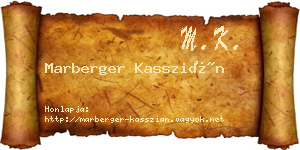 Marberger Kasszián névjegykártya